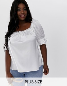 Блузка с пышными рукавами Glamorous curve-Белый