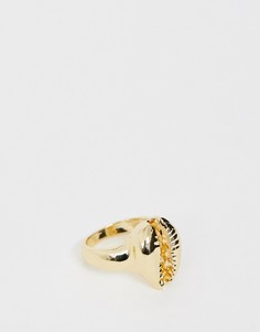 Золотистое кольцо с отделкой в виде ракушки DesignB London-Золотой