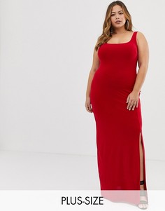 Облегающее платье макси с квадратным вырезом Club L Plus-Красный