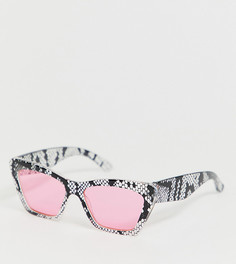 Розовые солнцезащитные очки унисекс со змеиным принтом ASOS DESIGN x glaad&-Розовый