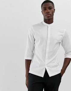 Длинная белая рубашка с рукавами-кимоно и воротником на пуговице Jack & Jones Premium-Белый