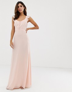 Платье макси с застежкой на пуговицы и завязкой на спине Maids to Measure Bridesmaid-Розовый