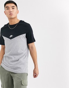 Серая футболка с логотипом Nike-Серый