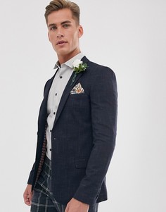 Темно-синий супероблегающий пиджак ASOS DESIGN wedding