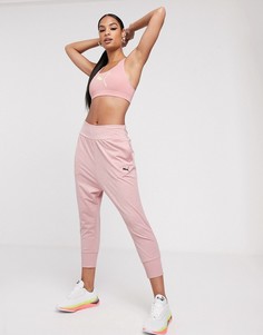 Мягкие драпированные спортивные штаны розового цвета Puma-Розовый