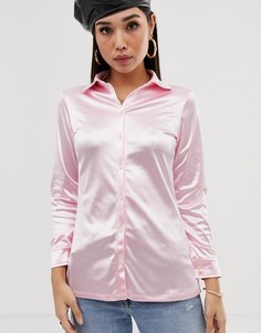 Приталенная атласная рубашка Motel-Фиолетовый