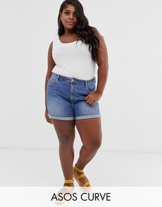Синие джинсовые шорты в винтажном стиле ASOS DESIGN Curve Ritson-Синий