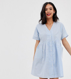 Свободное платье мини с флуоресцентными полосками Wednesdays Girl-Синий