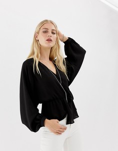 Топ с запахом AllSaints Lasia-Черный