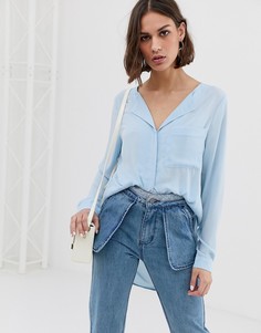 Рубашка с отложным воротником Selected Dynella-Синий