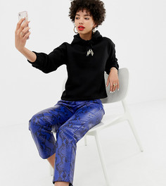 Синие полиуретановые брюки со змеиным принтом Na-kd-Синий