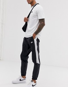 Черные джоггеры с контрастными полосками и манжетами Nike-Черный