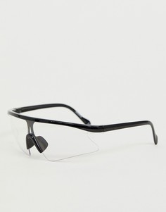 Солнцезащитные очки-маска с прозрачными стеклами ASOS DESIGN-Очистить