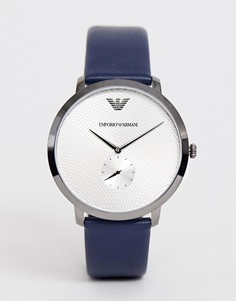 Часы 42 мм с узким кожаным ремешком Emporio Armani AR11214 Modern-Синий