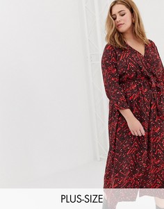 Платье миди с запахом Vero Moda Curve-Темно-синий