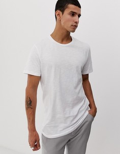 Белая длинная футболка с закругленным краем Jack & Jones Originals-Белый