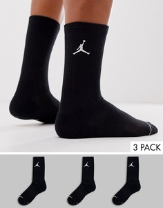 Набор из 3 пар черных носков с логотипом Nike Jordan-Черный цвет