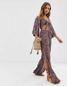 Расклешенные брюки с принтом пейсли Raga Desert Flower-Мульти