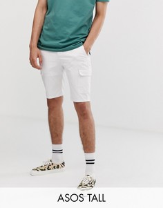 Белые супероблегающие шорты-карго ASOS DESIGN Tall-Белый