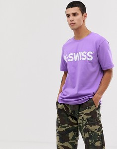 Классическая фиолетовая футболка с логотипом K-Swiss-Фиолетовый