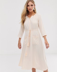 Платье миди на пуговицах Y.A.S-Белый