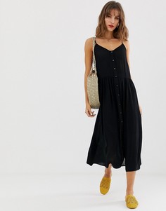 Платье миди на пуговицах Vero Moda-Черный