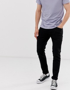 Черные суженные книзу джинсы слим Jack & Jones-Черный