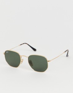 Солнцезащитные шестиугольные очки Ray-Ban 0RB3548N-Золотистый