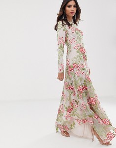 Платье макси с цветочной вышивкой ASOS EDITION-Мульти