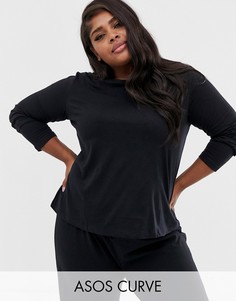 Комбинируемый пижамный лонгслив ASOS DESIGN Curve-Черный
