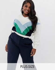 Джемпер в стиле колор блок Vero Moda Curve-Мульти