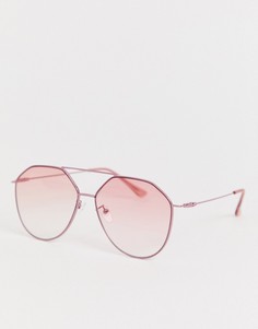 Круглые солнцезащитные очки с розовыми стеклами Jeepers Peepers-Золотой