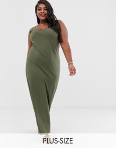 Трикотажное платье макси Vero Moda Curve-Зеленый
