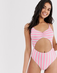 Слитный купальник с вырезами Jack Wills-Розовый