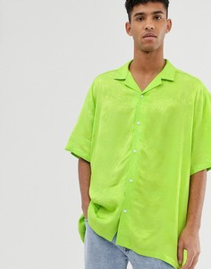Oversize-рубашка со змеиным принтом ASOS DESIGN-Зеленый