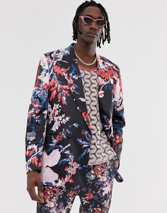 Двубортный oversize-пиджак с цветочным принтом ASOS EDITION-Мульти