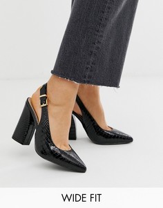 Черные туфли на каблуке для широкой стопы RAID Lauryn-Черный