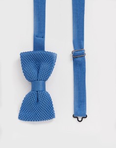 Синий вязаный галстук-бабочка Twisted Tailor
