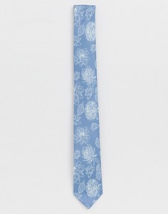 Синий галстук с цветочным принтом Twisted Tailor