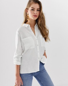 Белая рубашка с длинными рукавами Pimkie-Белый