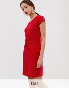 Трикотажное платье с поясом Vero Moda Tall-Красный