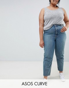 Выбеленные джинсы прямого кроя ASOS DESIGN Curve-Синий