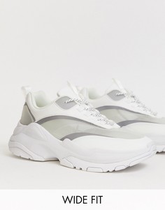Белые кроссовки для широкой стопы и на массивной подошве ASOS DESIGN-Белый
