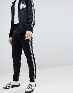 Черные спортивные штаны с контрастными полосками по бокам Money-Черный