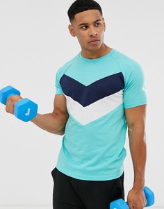 Голубая футболка колор блок Puma Training reactive-Синий