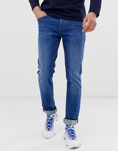 Синие выбеленные узкие джинсы BOSS-Синий