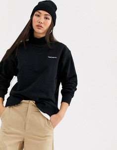 Oversize-джемпер с высоким воротом и логотипом Carhartt WIP-Черный