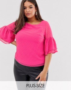 Блузка с расклешенными рукавами Lovedrobe-Розовый