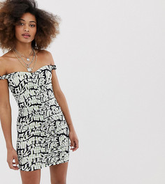 Платье мини с открытыми плечами и сборками COLLUSION-Мульти