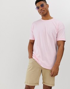 Oversize-футболка с заниженной линией плеч Selected Homme-Розовый